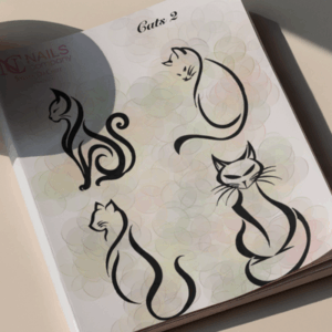 Cats 2 stickers nail art