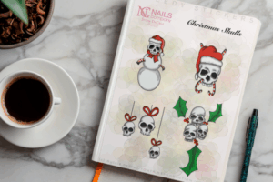 Christmas Skulls stickers nail art
