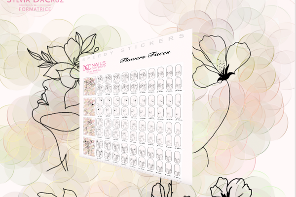 Flowers Faces Nail art stickers