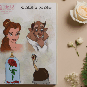 La Belle et la Bete sticker nail art