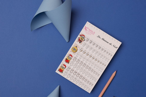 Les Minions de Noel stickers Nail Art