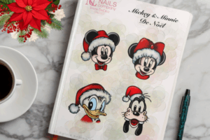 Mickey et Minnie de Noël stickers Nail art