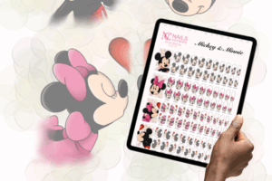 Mickey et Minnie stickers nail art