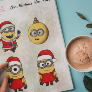 Planche Stickers "Les Minions de Noel