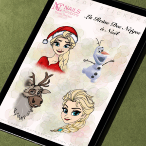 Stickers Nail art La Reine des Neiges à Noël