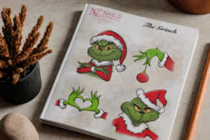The Grinch stickers nail art