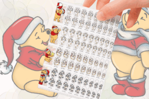 nail art sticker Le Noel de Winnie l'Ourson