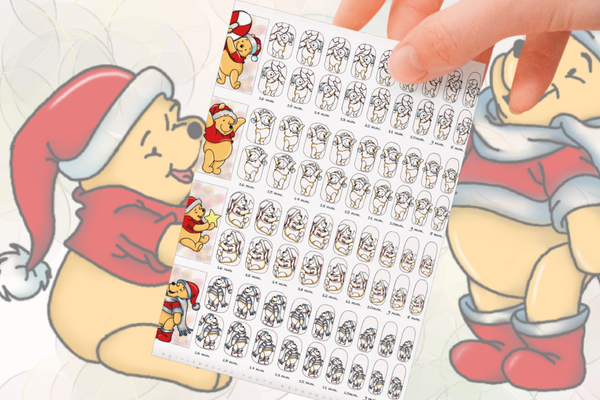 nail art sticker Le Noel de Winnie l'Ourson