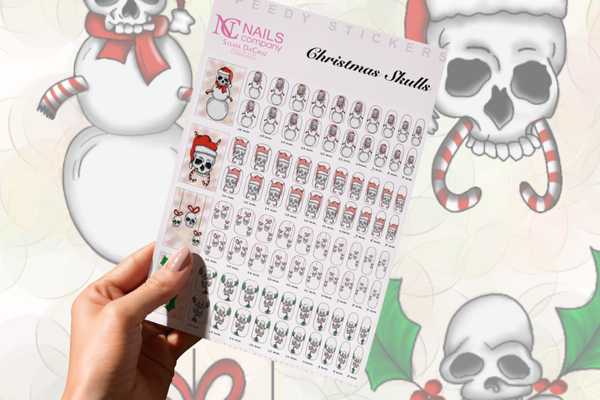 stickers nail art Christmas Skulls