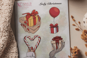 Lady christmas stickers nail art