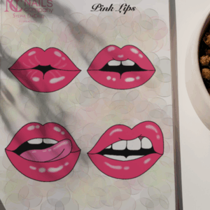 Pink lips nail art sticker