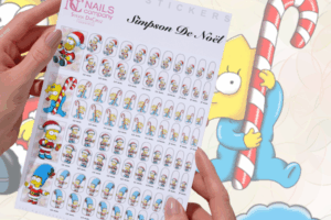 nail art sticker Simpson de Noël