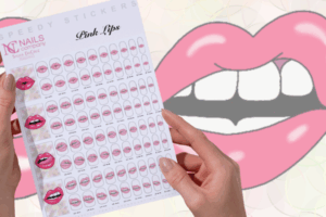 nail art sticker pink lips
