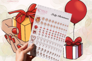 Lady christmas stickers nail art